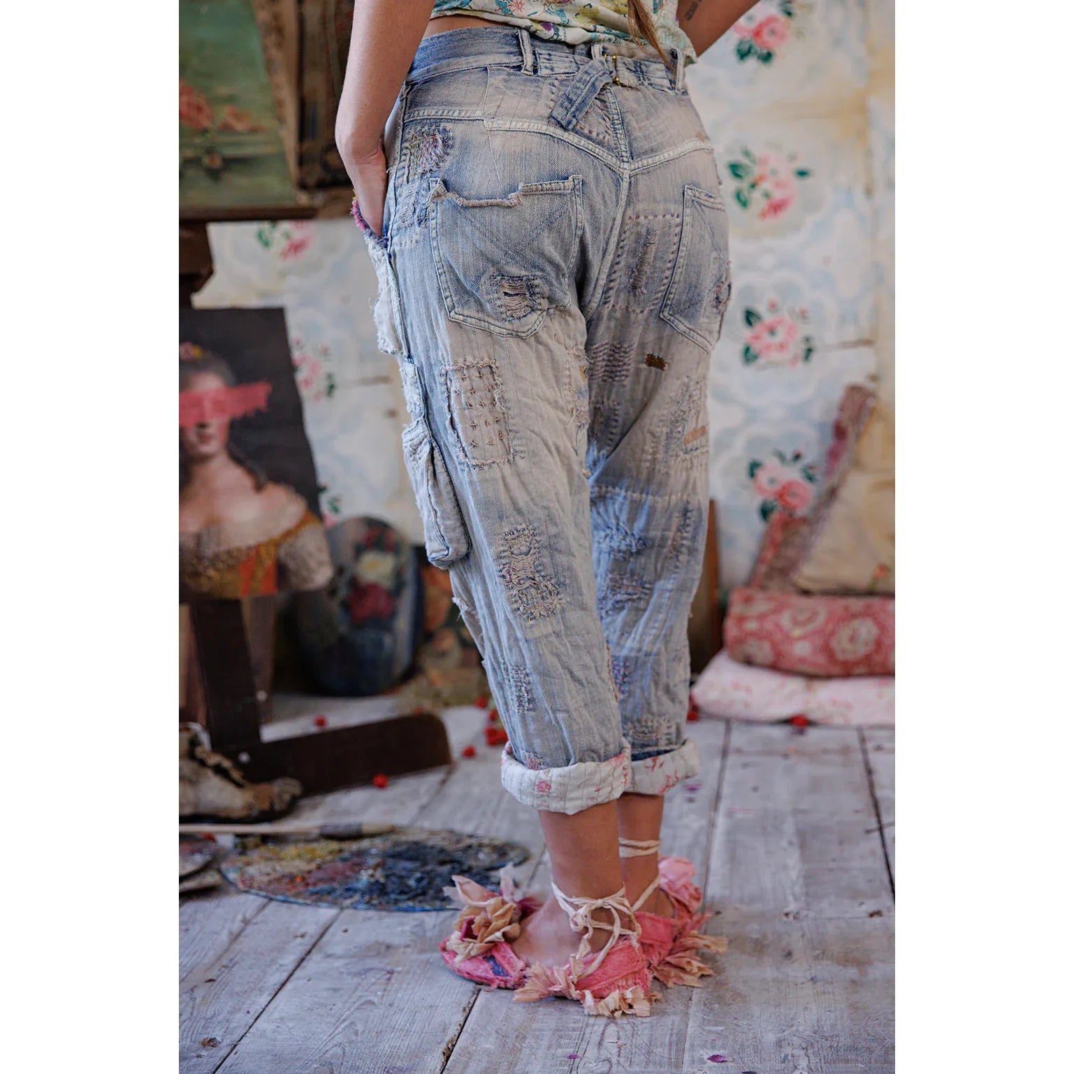 Magnolia Pearl Quilted Tatum Cargo Pants in Washed Indigo 819
