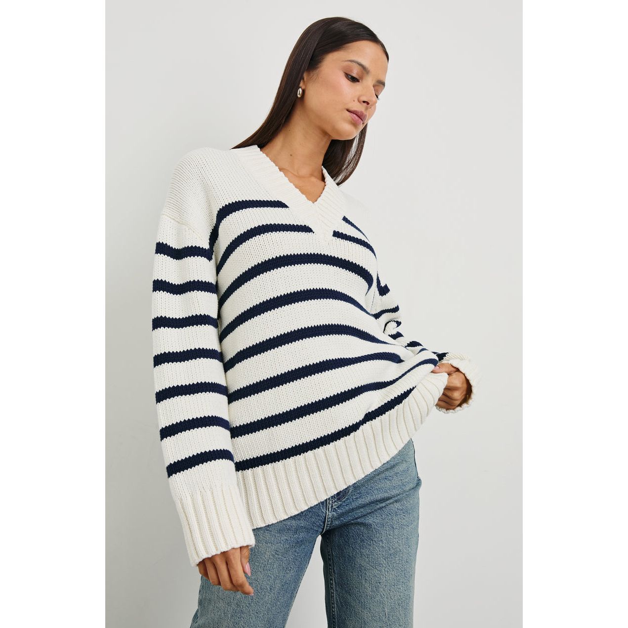 Rails Penny Sweater in Ivory Navy Stripe