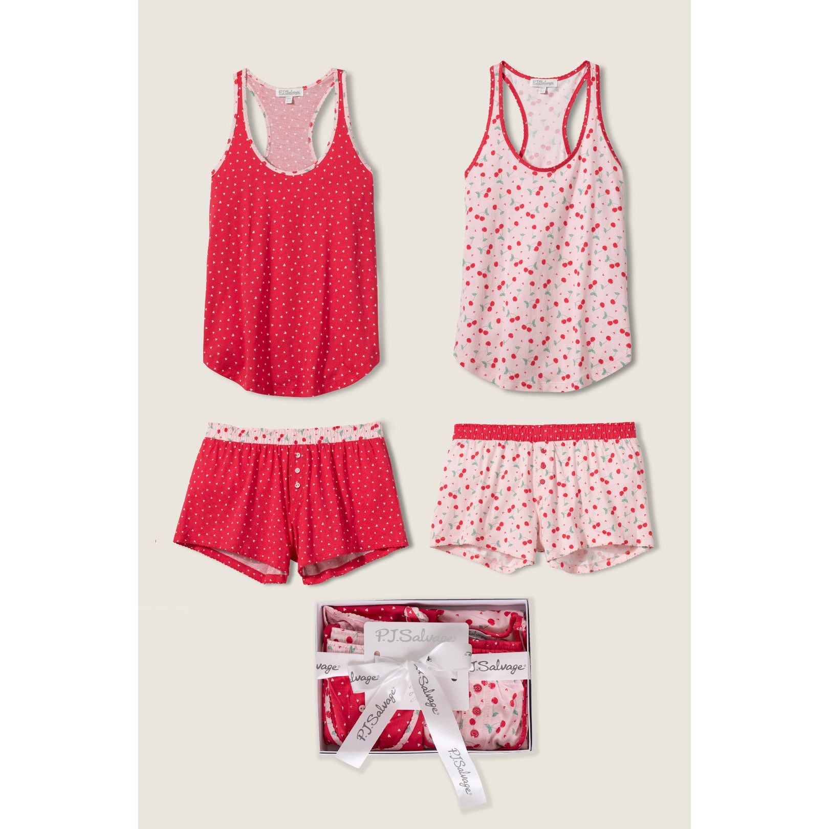 PJ Salvage Mix & Match Hearts & Cherries PJ Set 