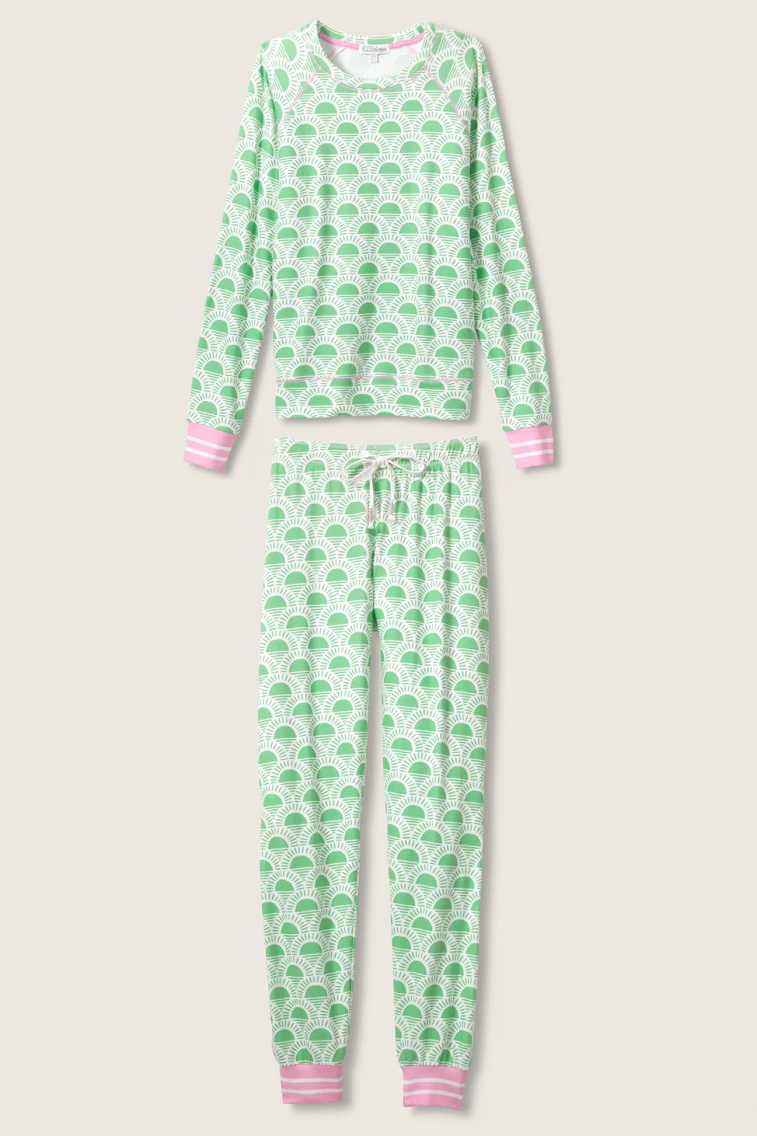 PJ Salvage Peachy Party Courtside Pink-Green Lounge Set