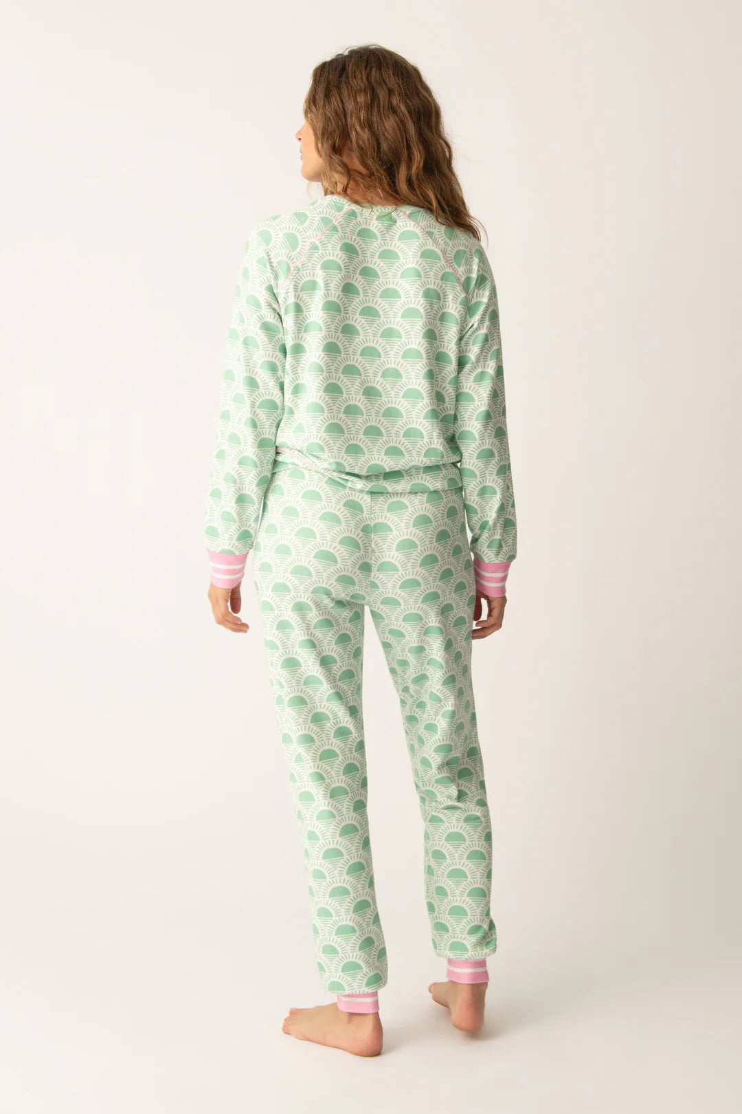 PJ Salvage Peachy Party Courtside Pink-Green Lounge Set