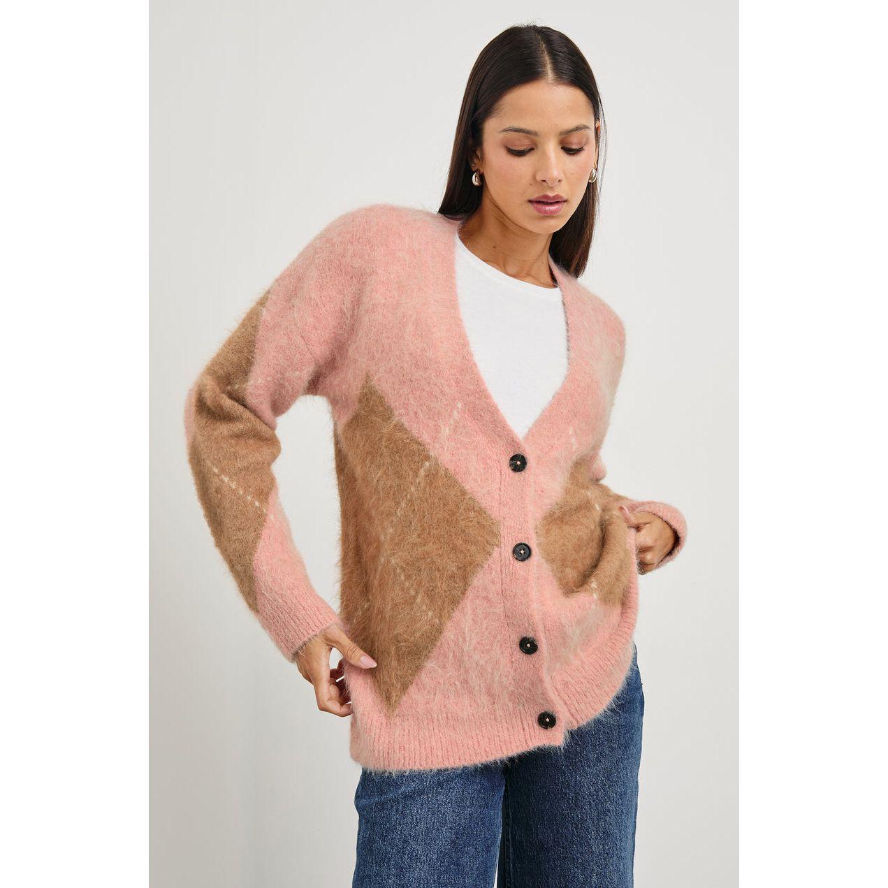 Rails Runi Cardigan in Pastel Argyle