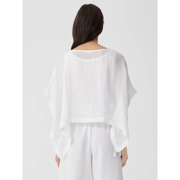 Eileen Fisher Linen Gauze Poncho