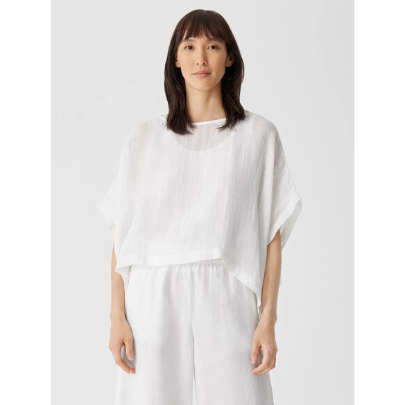 Eileen Fisher Linen Gauze Poncho