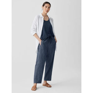 Eileen Fisher Airy Organic Cotton Twill Cargo Pant in Denim