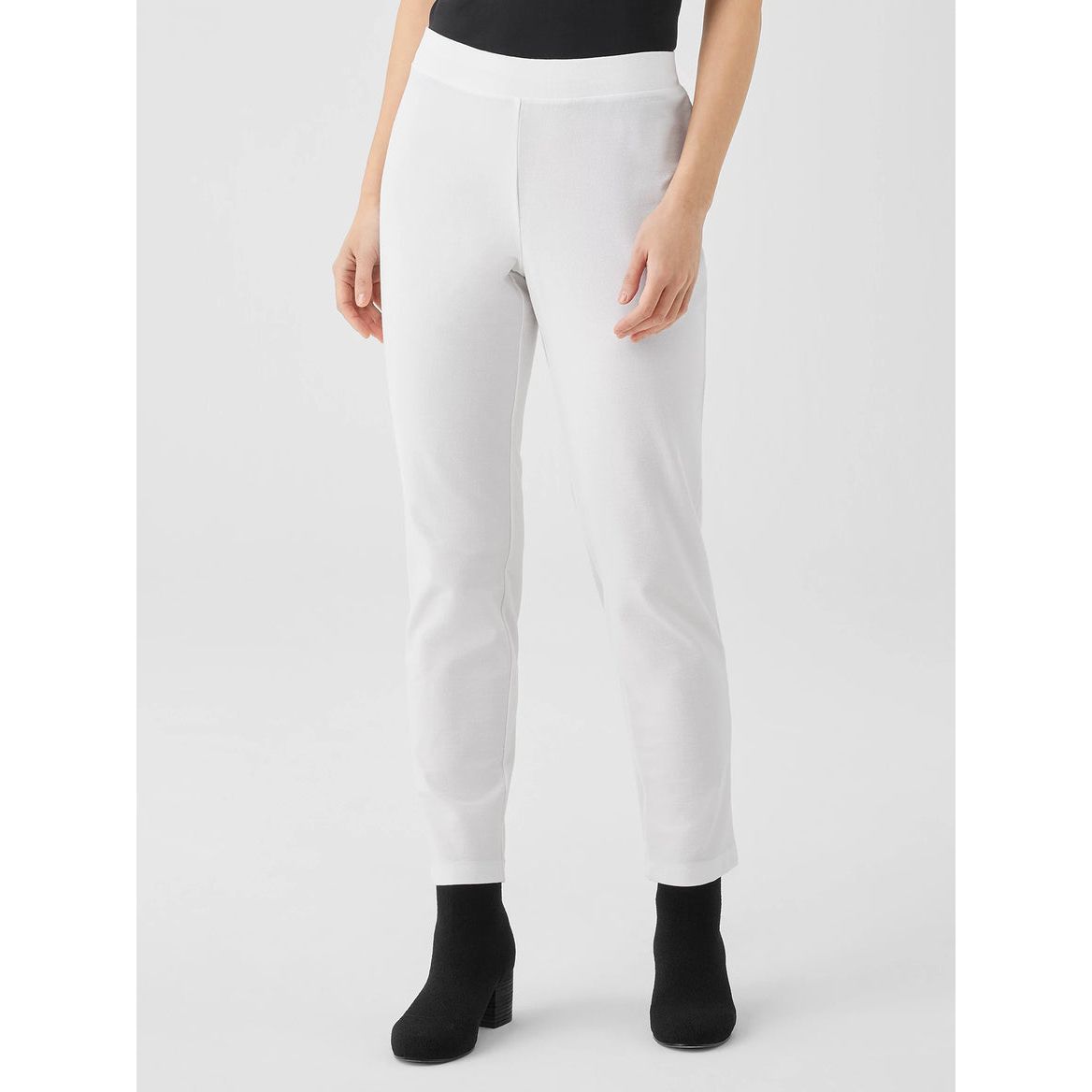 Eileen Fisher Stretch Crepe Pant in White