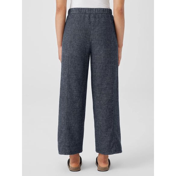  Eileen Fisher Tweedy Hemp Cotton Wide-Leg Pant in Denim