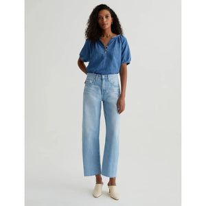 AG Jeans Hattie Crop High-Rise Barrel in Sunrise