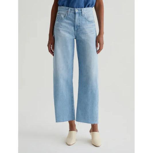 AG Jeans Hattie Crop High-Rise Barrel in Sunrise