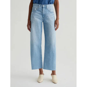 AG Jeans Hattie Crop High-Rise Barrel in Sunrise