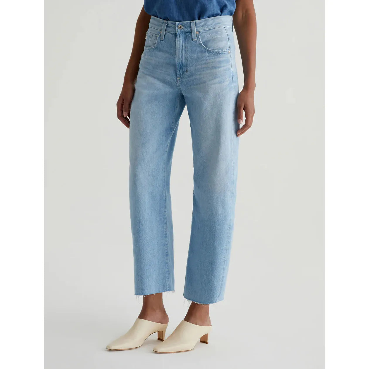 AG Jeans Hattie Crop High-Rise Barrel in Sunrise