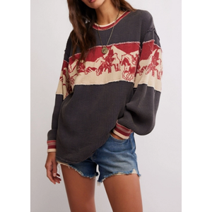 Free People Big Sky Graphic Tee in Red Combo