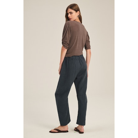 Velvet by Graham & Spencer Taylor Heavy Linen Pant in Shadow