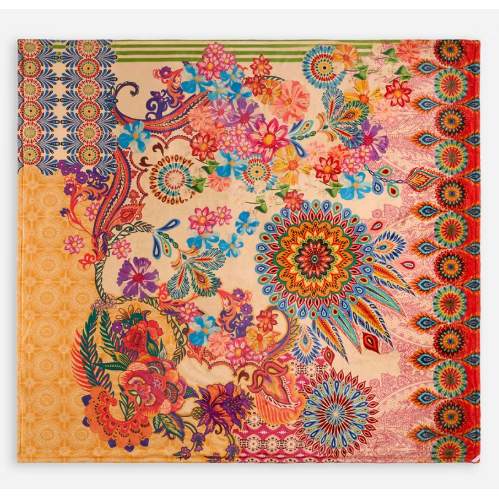 Johnny Was Laurel Canyon Cozy Blanket in Magnolia Scarf