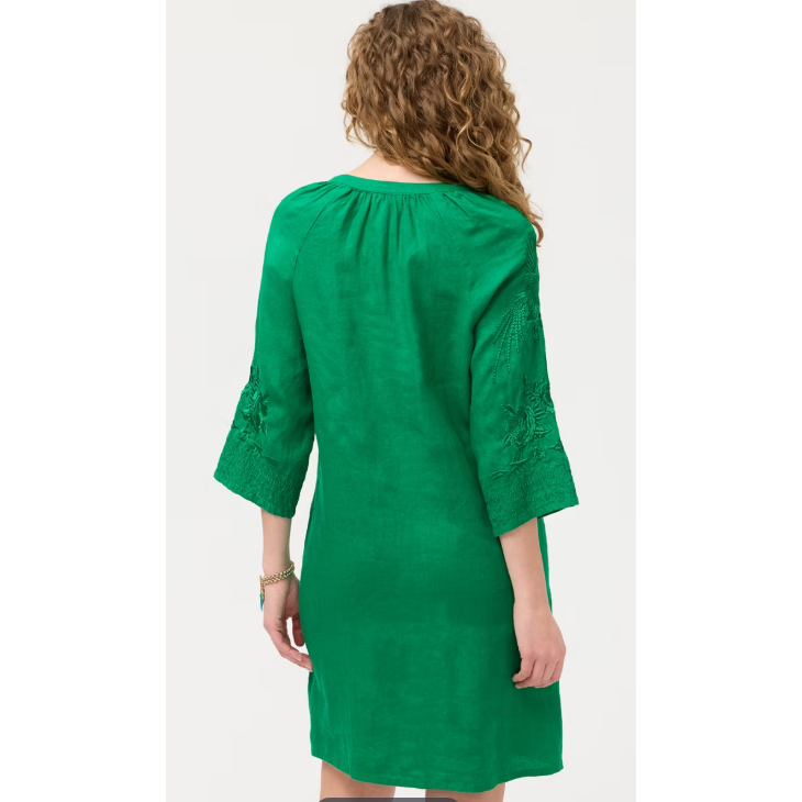 Johnny Was Relaxed Raglan Dress in Green Tambourine