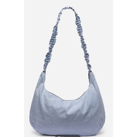 Johnny Was Ruched Strap Crossbody Bag in Denim Blue