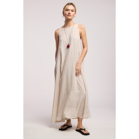 Velvet by Graham and Spencer Reta Linen Dress in Cobble