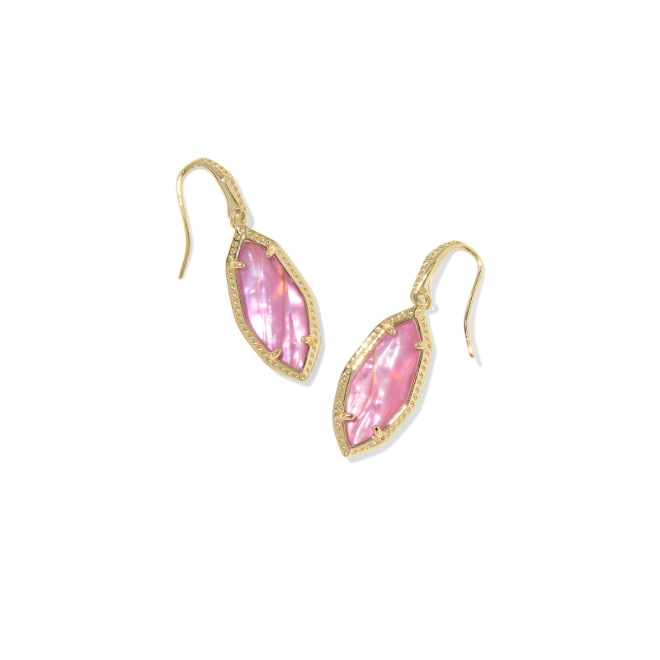 Kendra Scott Ophelia Small Drop Earrings in Gold Light Mauve Illusion