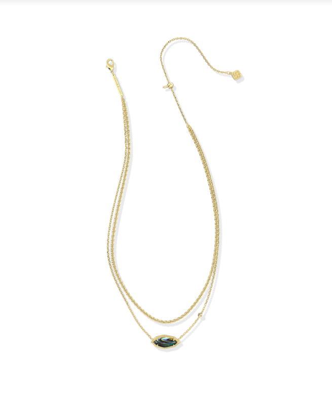 Kendra Scott Ophelia Multi Strand Necklace in Gold Abalone Shell