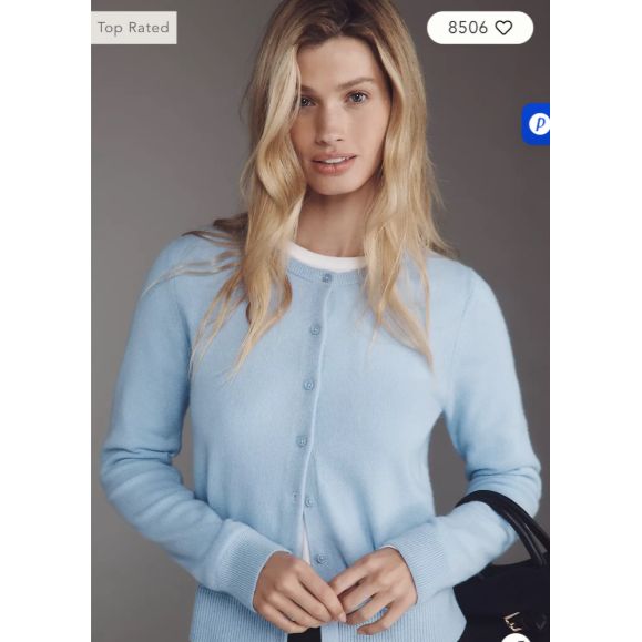 Anthropologie Cashmere Cardigan in Light Blue