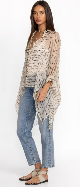 Johnny Was Sincerely Yours Silk Blouse
