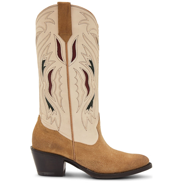 Frye Shelby Deco Stitch Boot in White Multi 