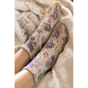 Magnolia Pearl Floral Lil' Dipper Socks in Solene