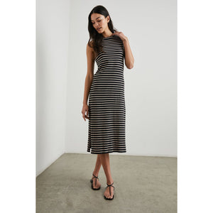 Rails Tank Dress in Black Ivory Stripe