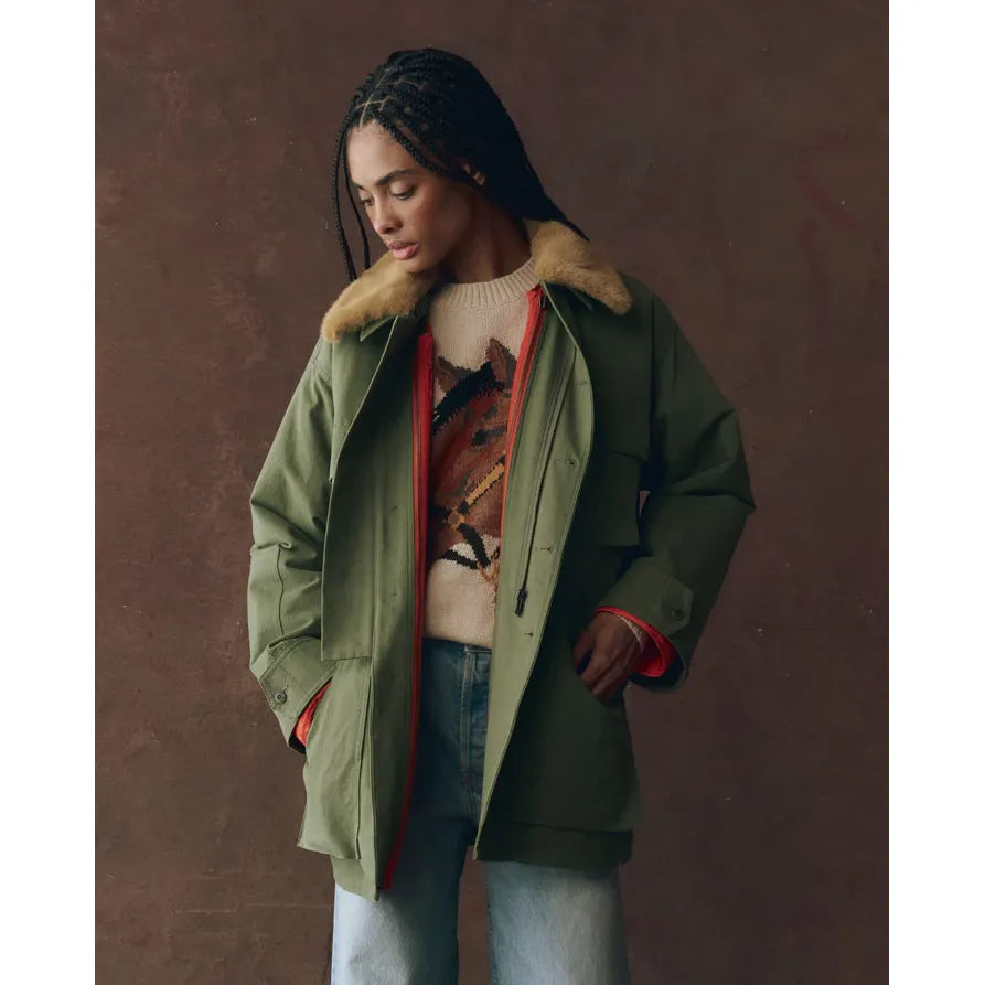 The Great Reversible Quilted Liner Parka in Army
