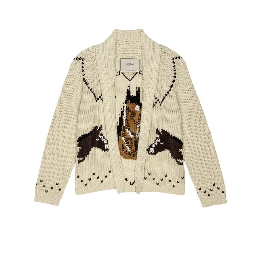 The Great Horse Lodge Cardigan in Cream