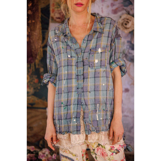 Magnolia Pearl Check Adison Workshirt in Wave