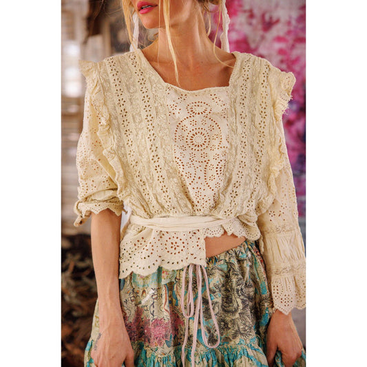 Magnolia Pearl Eyelet Rosario Blouse in Moonlight