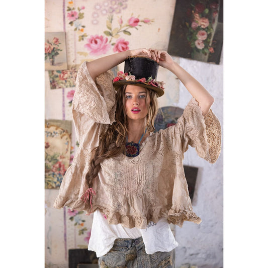 Magnolia Pearl Eyelet Dea Blouse in Swan