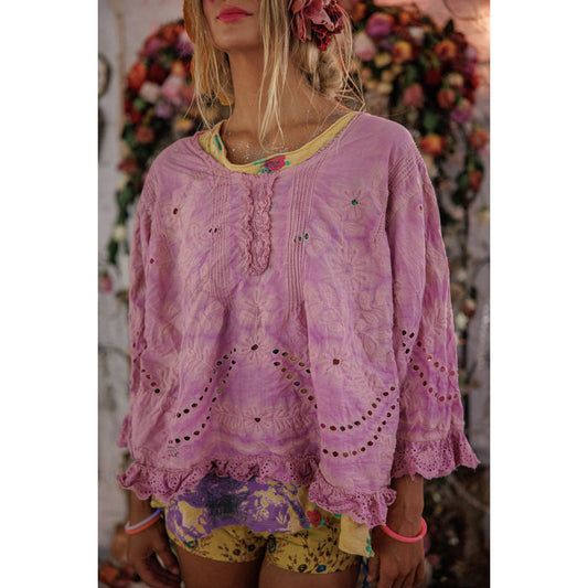 Magnolia Pearl Eyelet Wennie Blouse in Allium