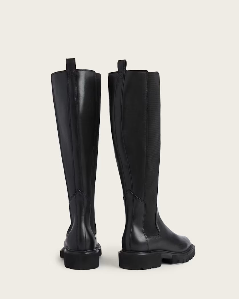 Consignment047 All Saints Maeve Leather Knee High Boots Size 39