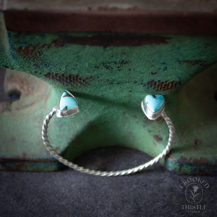 Crooked Thistle Carico Lake Turquoise Twisted Cuff Bracelet