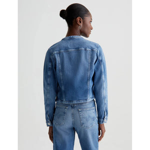 AG Jeans Eleanor Collarless Jean Jacket in Picture Perfect Wash