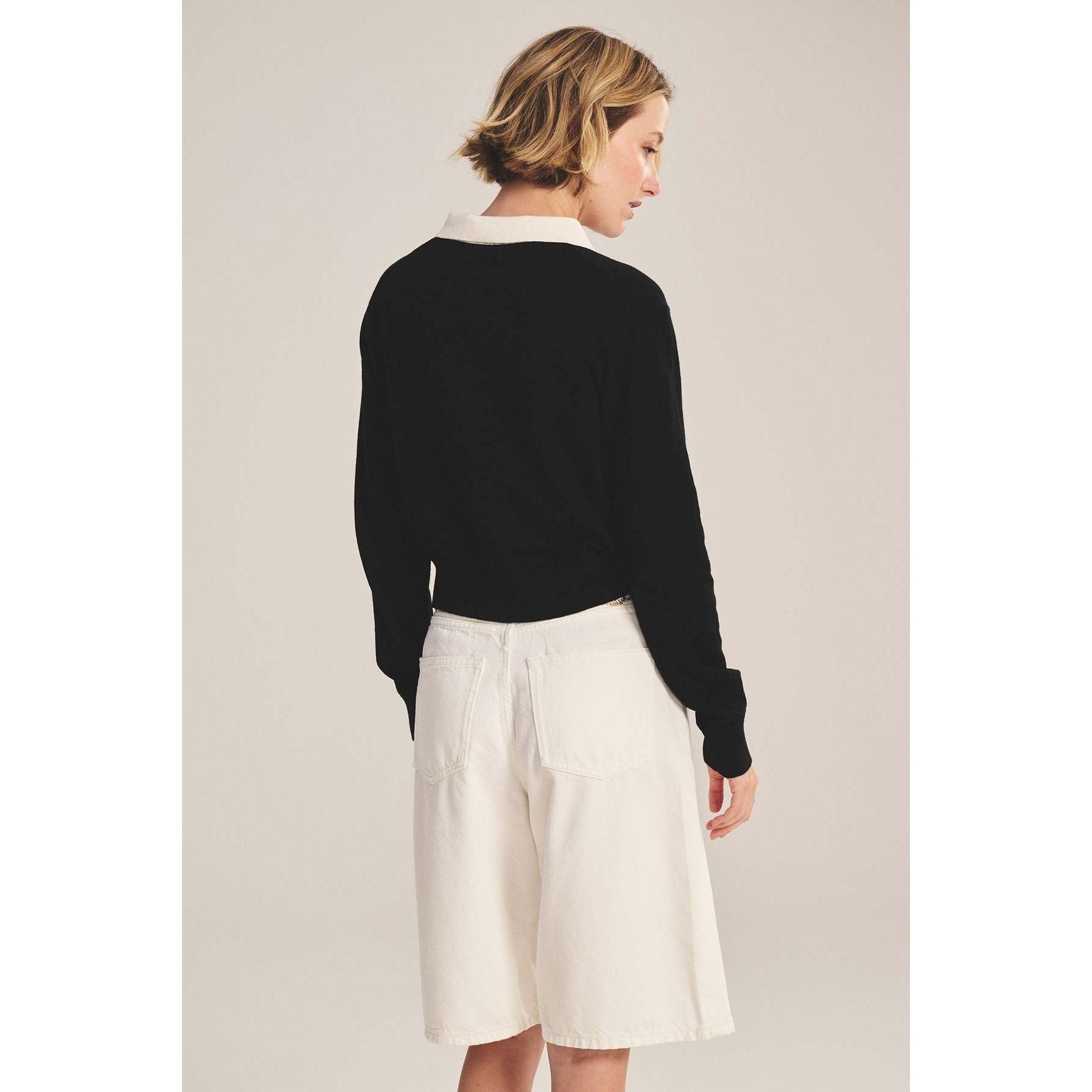 Velvet by Graham & Spencer Cotton Cashmere Blend Cardigan in Black