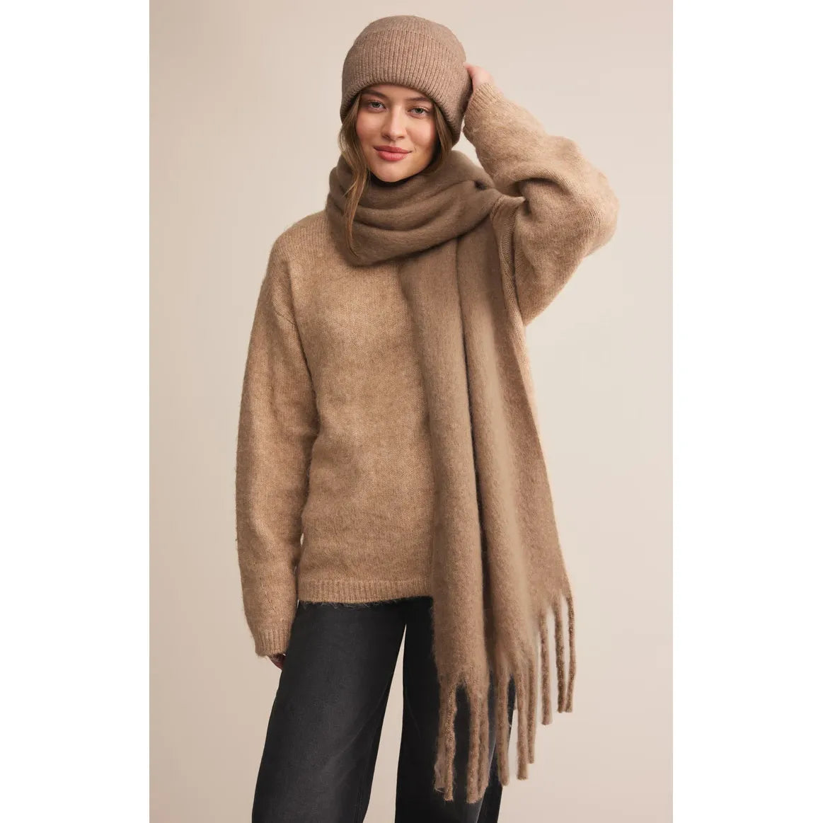 Z Supply Glacier Beanie in Heathered Camel