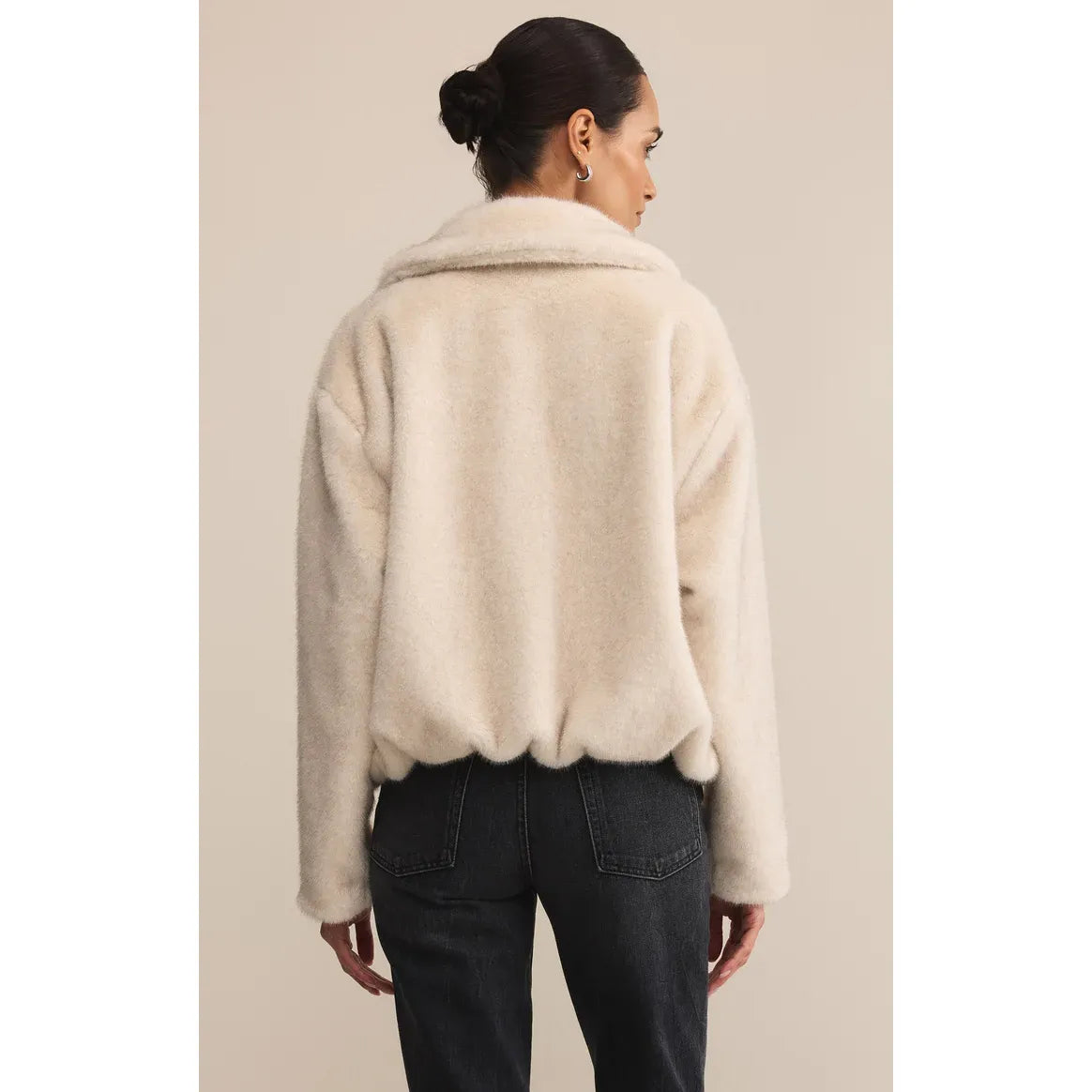 Z Supply Amethyst Faux Fur Jacket in Crystal