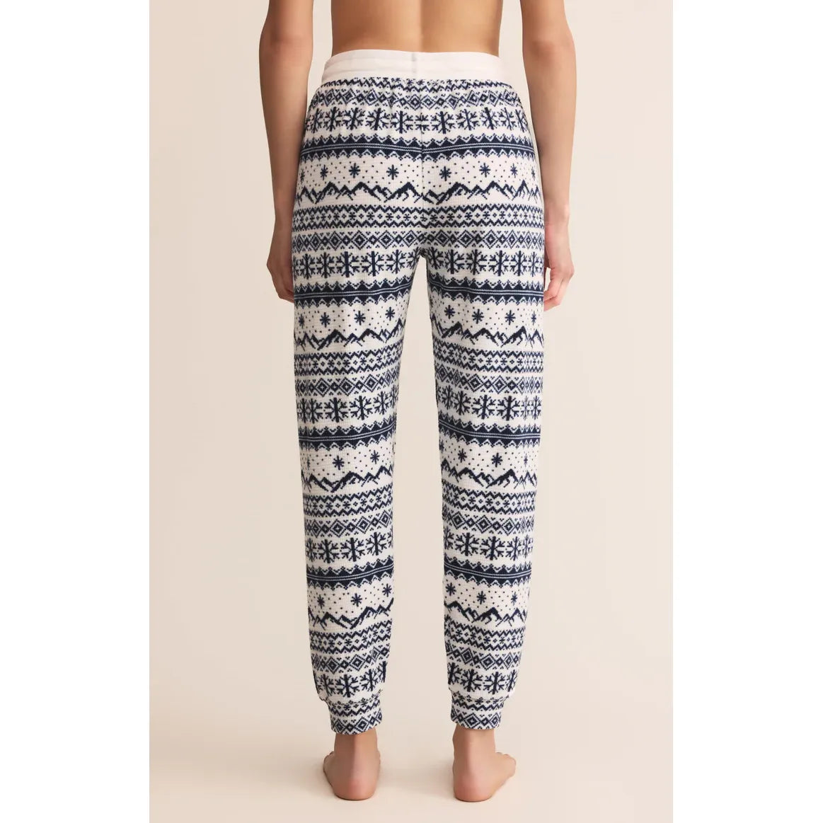 Z Supply Twilight Fairisle Jogger in Vanilla Ice