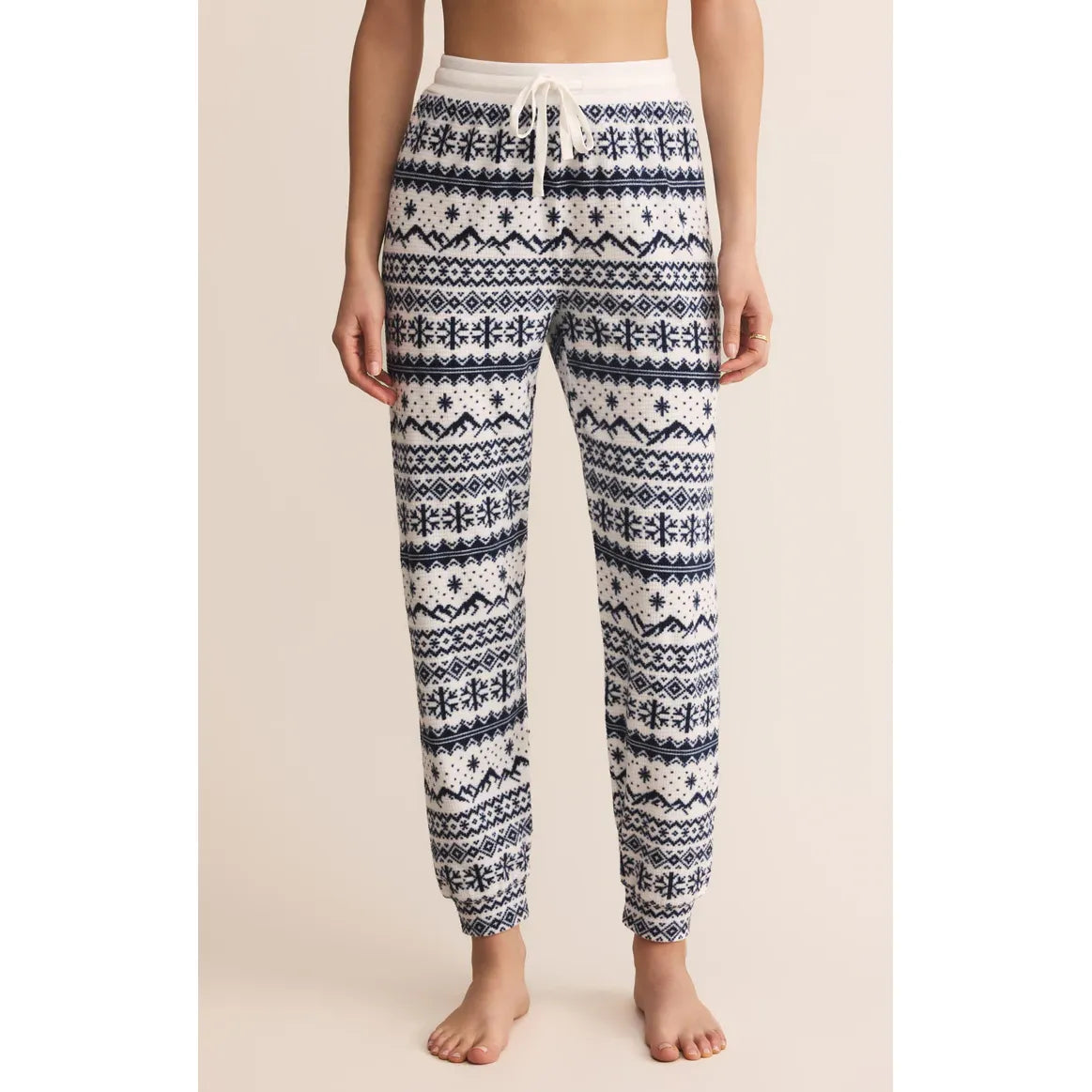 Z Supply Twilight Fairisle Jogger in Vanilla Ice