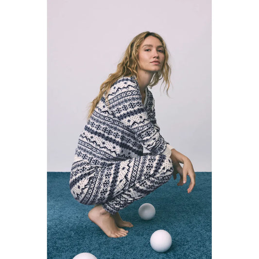 Z Supply Twilight Fairisle Jogger in Vanilla Ice