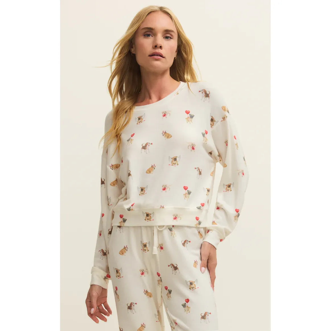 Z Supply Bisous Love Pup Top in Vanilla Ice