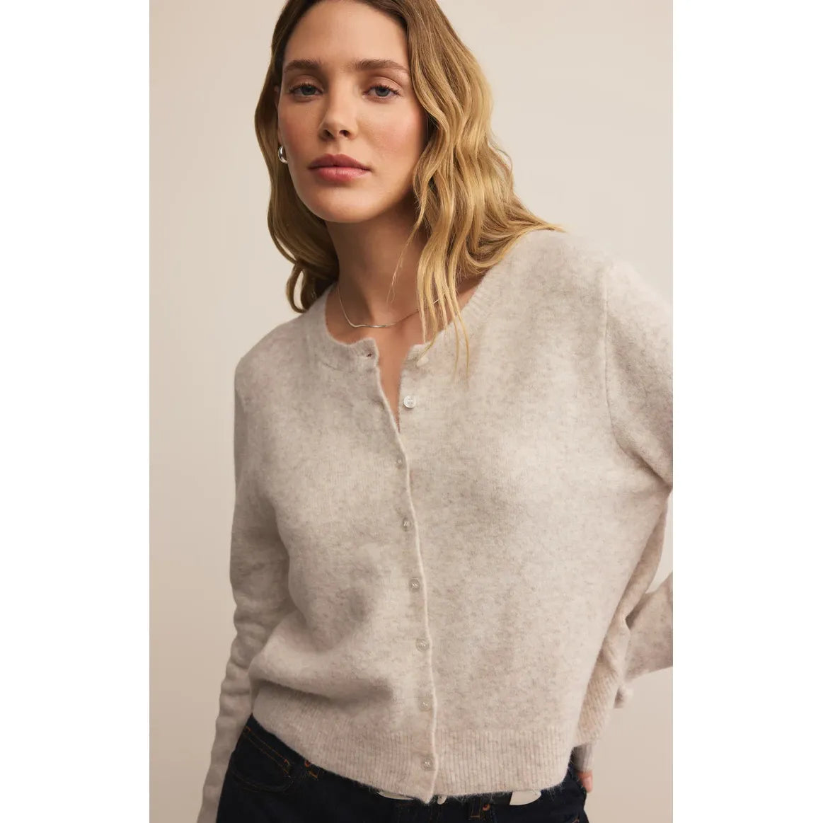 Z Supply Medina Cozy Cardigan in Light Oatmeal Heather