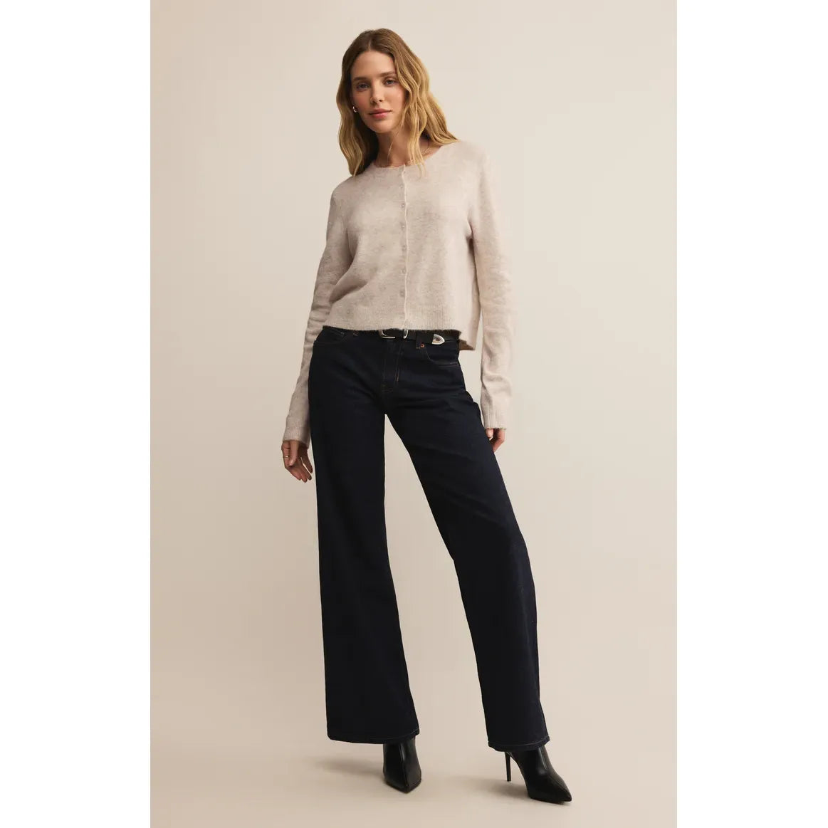 Z Supply Medina Cozy Cardigan in Light Oatmeal Heather