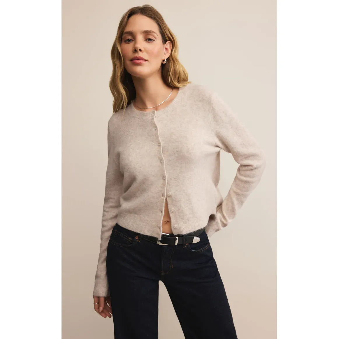 Z Supply Medina Cozy Cardigan in Light Oatmeal Heather