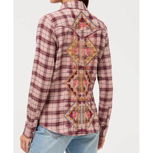 Johnny Was Isadora Western Plaid Shirt