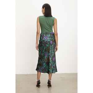 Velvet Kaiya Printed Satin Skirt