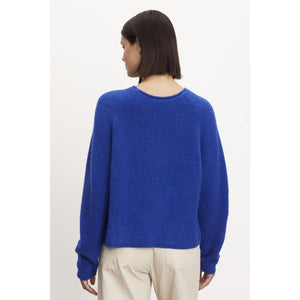 Velvet by Graham & Spencer Bowie Boucle Sweater in Cobalt